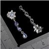 Image 3 : TANZANITE EARRINGS IN 14K WHITE PLATED GOLD OVER 925 STERLING SILVER - APPRAISED REPLACEMENT VALUE
