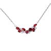 Image 1 : RUBY NECKLACE IN 14K WHITE PLATED GOLD OVER 925 STERLING SILVER - 17.5 INCHES LONG - APPRAISED REPLA
