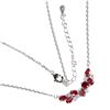 Image 2 : RUBY NECKLACE IN 14K WHITE PLATED GOLD OVER 925 STERLING SILVER - 17.5 INCHES LONG - APPRAISED REPLA