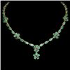 Image 1 : EMERALD AND RUBY NECKLACE IN 14K YELLOW PLATED GOLD OVER 925 STERLING SILVER - 19 INCHES LONG - APPR