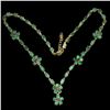 Image 2 : EMERALD AND RUBY NECKLACE IN 14K YELLOW PLATED GOLD OVER 925 STERLING SILVER - 19 INCHES LONG - APPR