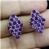 Image 2 : AMETHYST EARRINGS IN 14K WHITE PLATED GOLD OVER 925 STERLING SILVER - APPRAISED REPLACEMENT VALUE
