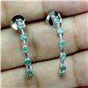 Image 2 : EMERALD EARRINGS IN 14K WHITE PLATED GOLD OVER 925 STERLING SILVER - APPRAISED REPLACEMENT VALUE