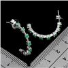 Image 3 : EMERALD EARRINGS IN 14K WHITE PLATED GOLD OVER 925 STERLING SILVER - APPRAISED REPLACEMENT VALUE