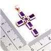 Image 3 : OCTAGON CUT AMETHYST PENDANT IN 14K YELLOW PLATED GOLD OVER 925 STERLING SILVER - APPRAISED REPLACEM