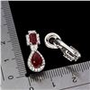 Image 3 : RUBY EARRINGS IN 14K WHITE PLATED GOLD OVER 925 STERLING SILVER - APPRAISED REPLACEMENT VALUE