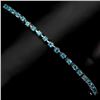 Image 1 : ROUND APATITE CUT BRACELET IN 14K WHITE PLATED GOLD OVER 925 STERLING SILVER - 10 INCHES LONG - APPR