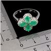 Image 3 : EMERALD RING IN 14K WHITE PLATED GOLD OVER 925 STERLING SILVER - SIZE 7 - APPRAISED REPLACEMENT VALU
