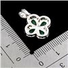 Image 3 : EMERALD PENDANT IN 14K WHITE PLATED GOLD OVER 925 STERLING SILVER - APPRAISED REPLACEMENT VALUE
