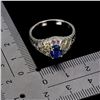 Image 3 : KYANITE, AMETHYST AND SAPPHIRE RING IN 14K WHITE PLATED GOLD OVER 925 STERLING SILVER - SIZE 9 - APP