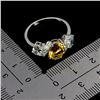 Image 3 : CITRINE RING IN 14K WHITE PLATED GOLD OVER 925 STERLING SILVER - SIZE 7.5 - APPRAISED REPLACEMENT VA