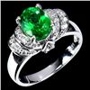 Image 2 : GREEN TOPAZ RING IN 14K WHITE PLATED GOLD OVER 925 STERLING SILVER -SIZE 8 - APPRAISED REPLACEMENT V