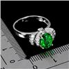 Image 3 : GREEN TOPAZ RING IN 14K WHITE PLATED GOLD OVER 925 STERLING SILVER -SIZE 8 - APPRAISED REPLACEMENT V