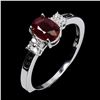 Image 2 : RUBY RING IN 14K WHITE PLATED GOLD OVER 925 STERLING SILVER - SIZE 7 - APPRAISED REPLACEMENT VALUE