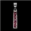Image 1 : PRINCESS CUT NATURAL RUBY PENDANT IN 14K WHITE PLATED GOLD OVER 925 STERLING SILVER - APPRAISED REPL