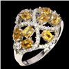 Image 2 : CITRINE RING IN 14K WHITE PLATED GOLD OVER 925 STERLING SILVER -SIZE 9 - APPRAISED REPLACEMENT VALUE