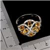 Image 3 : CITRINE RING IN 14K WHITE PLATED GOLD OVER 925 STERLING SILVER -SIZE 9 - APPRAISED REPLACEMENT VALUE