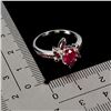 Image 3 : MYANMAR (BURMA) RUBY RING IN 14K WHITE PLATED GOLD OVER 925 STERLING SILVER - SIZE 7 - APPRAISED REP