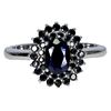 Image 1 : BLUE SAPPHIRE RING IN 14K WHITE PLATED GOLD OVER 925 STERLING SILVER - SIZE 7 - APPRAISED REPLACEMEN