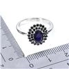 Image 3 : BLUE SAPPHIRE RING IN 14K WHITE PLATED GOLD OVER 925 STERLING SILVER - SIZE 7 - APPRAISED REPLACEMEN