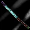Image 2 : COLORED AMETHSYT, CHROME DIOPSIDE, MOZAMBIQUE GARNET AND PARAIBA BLUE TOPAZ BRACELET IN 14K WHITE PL