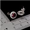 Image 3 : RHODOLITE GARNET EARRINGS IN 14K WHITE PLATED GOLD OVER 925 STERLING SILVER - APPRAISED REPLACEMENT 