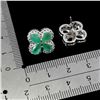 Image 3 : EMERALD EARRINGS IN 14K WHITE PLATED GOLD OVER 925 STERLING SILVER - APPRAISED REPLACEMENT VALUE