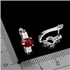 Image 3 : RUBY AND BLACK SPINEL EARRINGS IN 14K WHITE PLATED GOLD OVER 925 STERLING SILVER - APPRAISED REPLACE