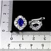 Image 3 : BLUE SAPPHIRE EARRINGS IN 14K WHITE PLATED GOLD OVER 925 STERLING SILVER - APPRAISED REPLACEMENT VAL