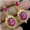 Image 1 : RUBY EARRINGS IN 14K YELLOW PLATED GOLD OVER 925 STERLING SILVER - APPRAISED REPLACEMENT VALUE