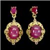 Image 2 : RUBY EARRINGS IN 14K YELLOW PLATED GOLD OVER 925 STERLING SILVER - APPRAISED REPLACEMENT VALUE