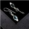 Image 3 : PEAR CUT SKY BLUE TOPAZ EARRINGS IN 14K WHITE PLATED GOLD OVER 925 STERLING SILVER - APPRAISED REPLA