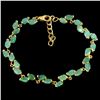 Image 1 : PEAR CUT EMERALD BRACELET IN 14K YELLOW PLATED GOLD OVER 925 STERLING SILVER - APPRAISED REPLACEMENT