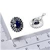 Image 3 : BLUE SAPPHIRE AND SPINEL EARRINGS IN 14K WHITE PLATED GOLD OVER 925 STERLING SILVER - APPRAISED REPL