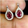 Image 2 : RUBY EARRINGS IN 14K WHITE PLATED GOLD OVER 925 STERLING SILVER - APPRAISED REPLACEMENT VALUE