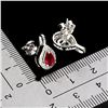 Image 3 : RUBY EARRINGS IN 14K WHITE PLATED GOLD OVER 925 STERLING SILVER - APPRAISED REPLACEMENT VALUE
