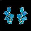 Image 1 : BLUE OPAL EARRINGS IN 14K WHITE PLATED GOLD OVER 925 STERLING SILVER - APPRAISED REPLACEMENT VALUE