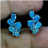 Image 2 : BLUE OPAL EARRINGS IN 14K WHITE PLATED GOLD OVER 925 STERLING SILVER - APPRAISED REPLACEMENT VALUE