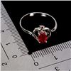 Image 3 : RUBY AND RHODOLITE GARNET RING IN 14K WHITE PLATED GOLD OVER 925 STERLING SILVER - SIZE 8 - APPRAISE