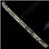 Image 2 : ROUND DIAMOND CUT SAPPHIRE BRACELET IN 14K WHITE PLATED GOLD OVER 925 STERLING SILVER - 7 INCHES LON