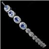 Image 1 : TANZANITE BRACELET IN 14K WHITE PLATED GOLD OVER 925 STERLING SILVER - 7.5 INCHES LONG - APPRAISED R
