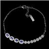 Image 2 : TANZANITE BRACELET IN 14K WHITE PLATED GOLD OVER 925 STERLING SILVER - 7.5 INCHES LONG - APPRAISED R