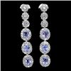Image 2 : TANZANITE EARRINGS IN 14K WHITE PLATED GOLD OVER 925 STERLING SILVER - APPRAISED REPLACEMENT VALUE