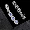 Image 3 : TANZANITE EARRINGS IN 14K WHITE PLATED GOLD OVER 925 STERLING SILVER - APPRAISED REPLACEMENT VALUE