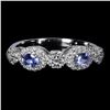Image 1 : TANZANITE RING IN 14K WHITE PLATED GOLD OVER 925 STERLING SILVER - SIZE 8 - APPRAISED REPLACEMENT VA