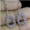 Image 2 : AMETHYST EARRINGS IN 14K WHITE PLATED GOLD OVER 925 STERLING SILVER - APPRAISED REPLACEMENT VALUE