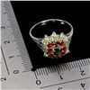 Image 3 : CHROME DIOPSIDE, CITRINE, PERIDOT RING IN 14K WHITE PLATED GOLD OVER 925 STERLING SILVER - SIZE 9 - 