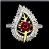 Image 2 : RUBY RING IN 14K WHITE PLATED GOLD OVER 925 STERLING SILVER - SIZE 8 - APPRAISED REPLACEMENT VALUE