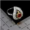 Image 3 : RUBY RING IN 14K WHITE PLATED GOLD OVER 925 STERLING SILVER - SIZE 8 - APPRAISED REPLACEMENT VALUE