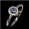 Image 2 : TANZANITE RING IN 14K WHITE PLATED GOLD OVER 925 STERLING SILVER - SIZE 8 - APPRAISED REPLACEMENT VA